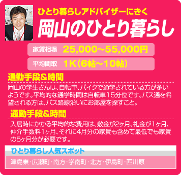 ひとり暮らしアドバイザーにきく岡山のひとり暮らし